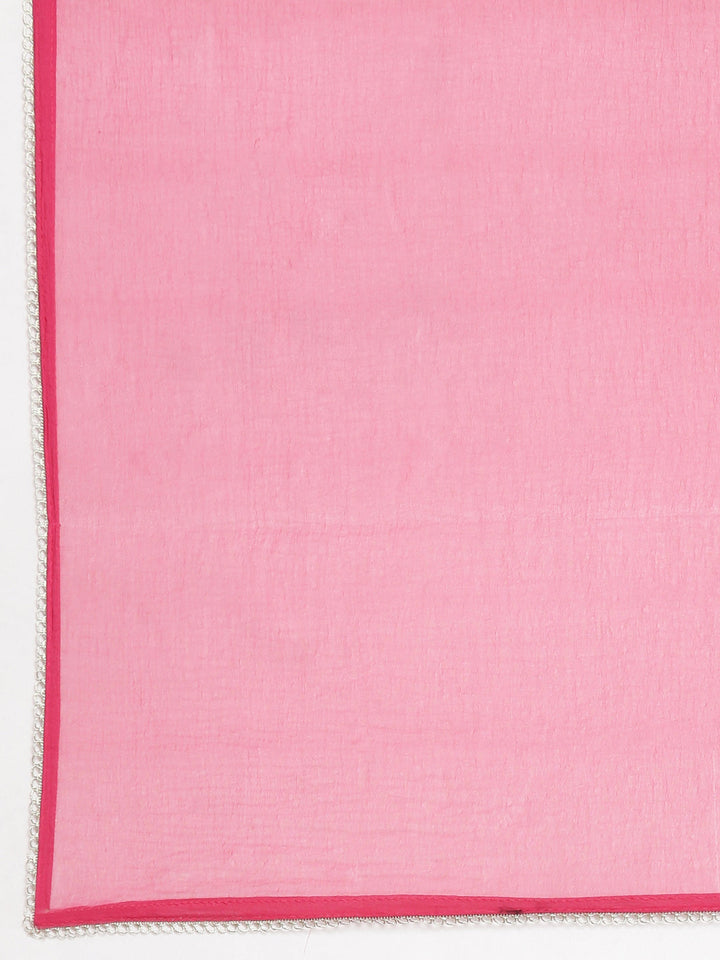 Neerus Pink linen embroidered suit set - detail view 4