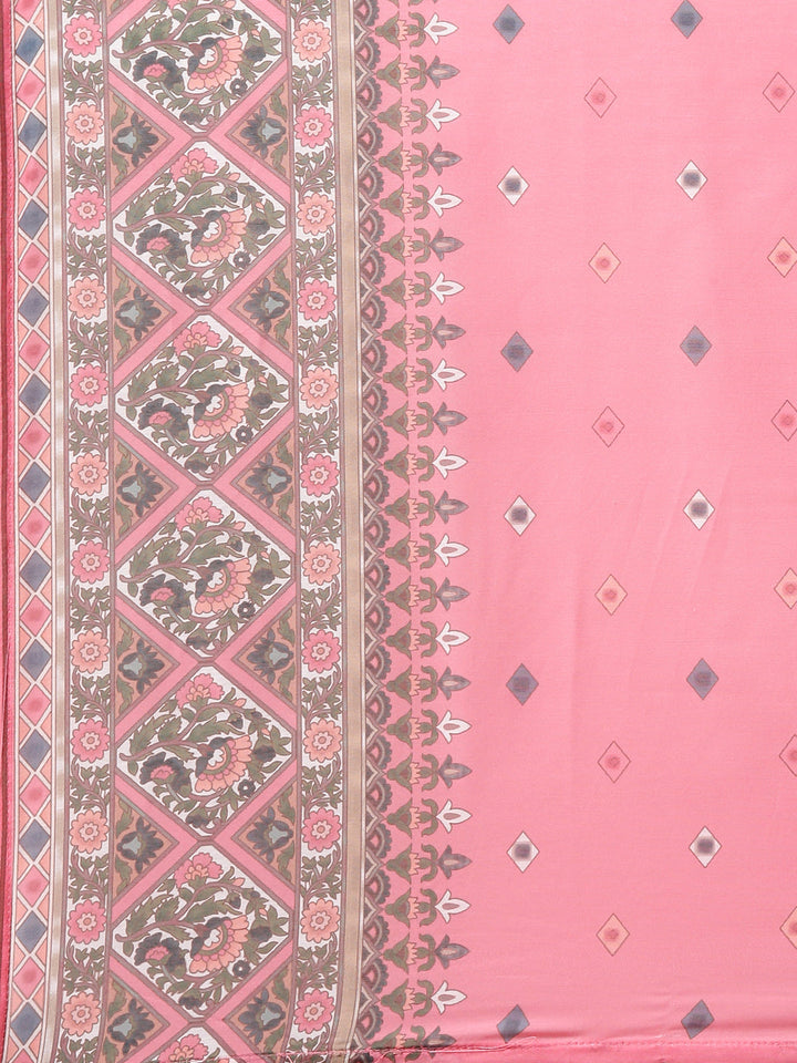 Neerus Beige cotton printed kurta set straight silhouette - detail view 4
