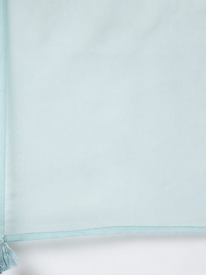 Neerus Blue Shantoon printed suit set - detail view 4
