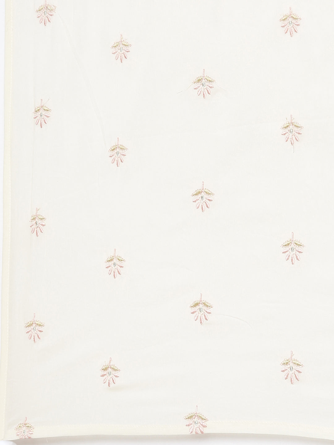 Neerus Beige cotton embroidered kurta set - detail view 4
