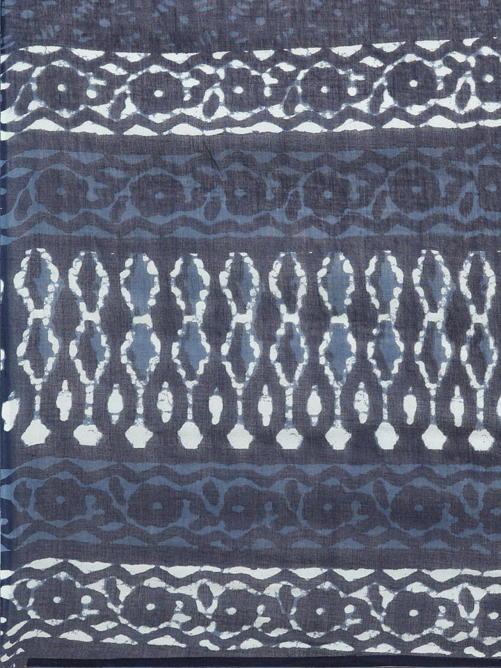 Neerus Blue printed straight kurta set - detail view 4
