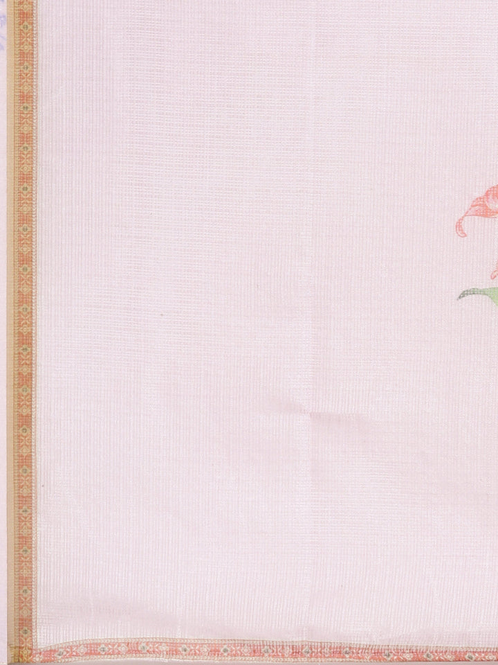 Neerus Pink Regular Straight Printed Kurta and Trousers With Dupatta