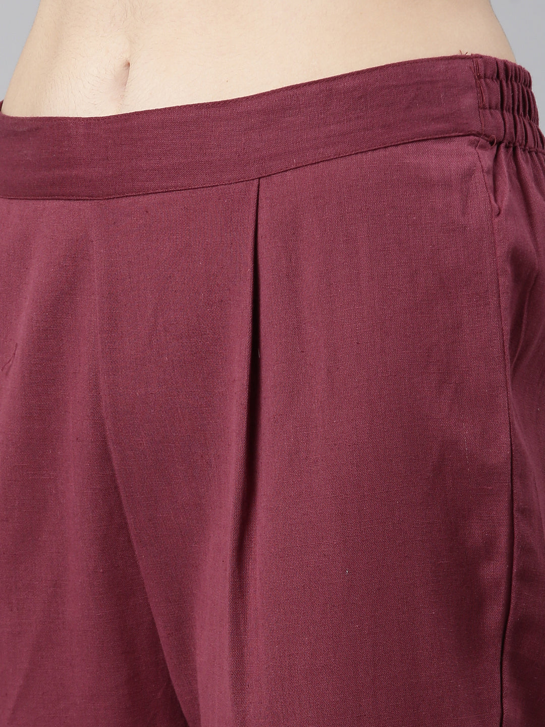 Neerus Pink printed straight kurta set with trouser - detail view 3