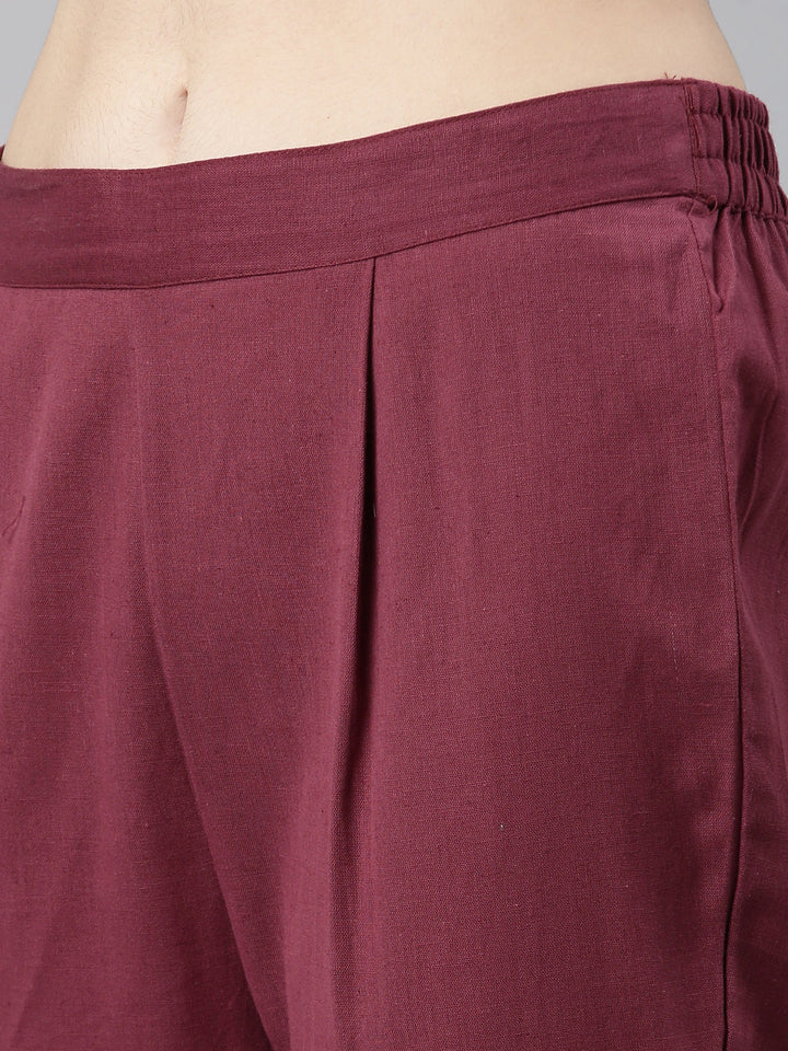 Neerus Pink printed straight kurta set with trouser - detail view 3