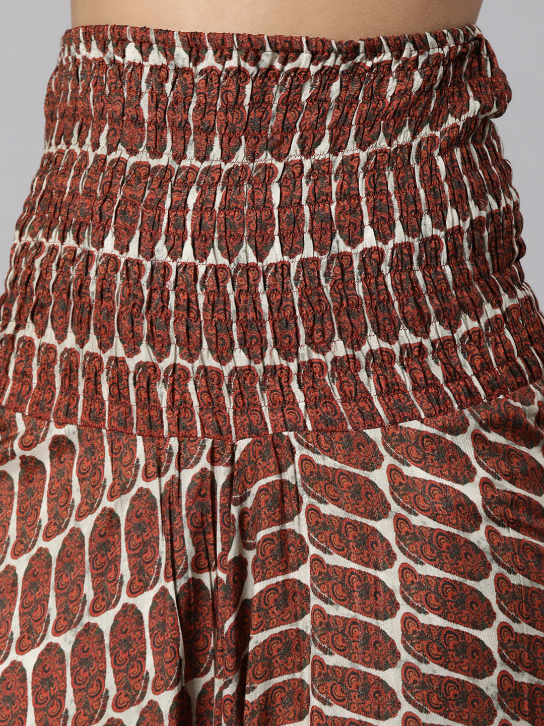 Neerus Brown raw silk woven co-ord set - detail view 2
