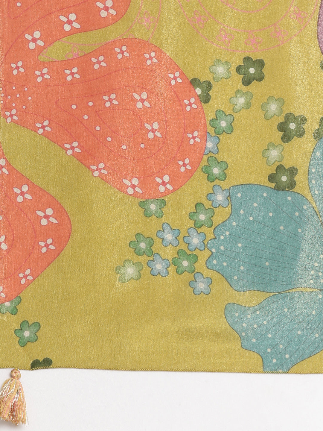 Neerus Green tissue embroidered straight suit set - detail view 4