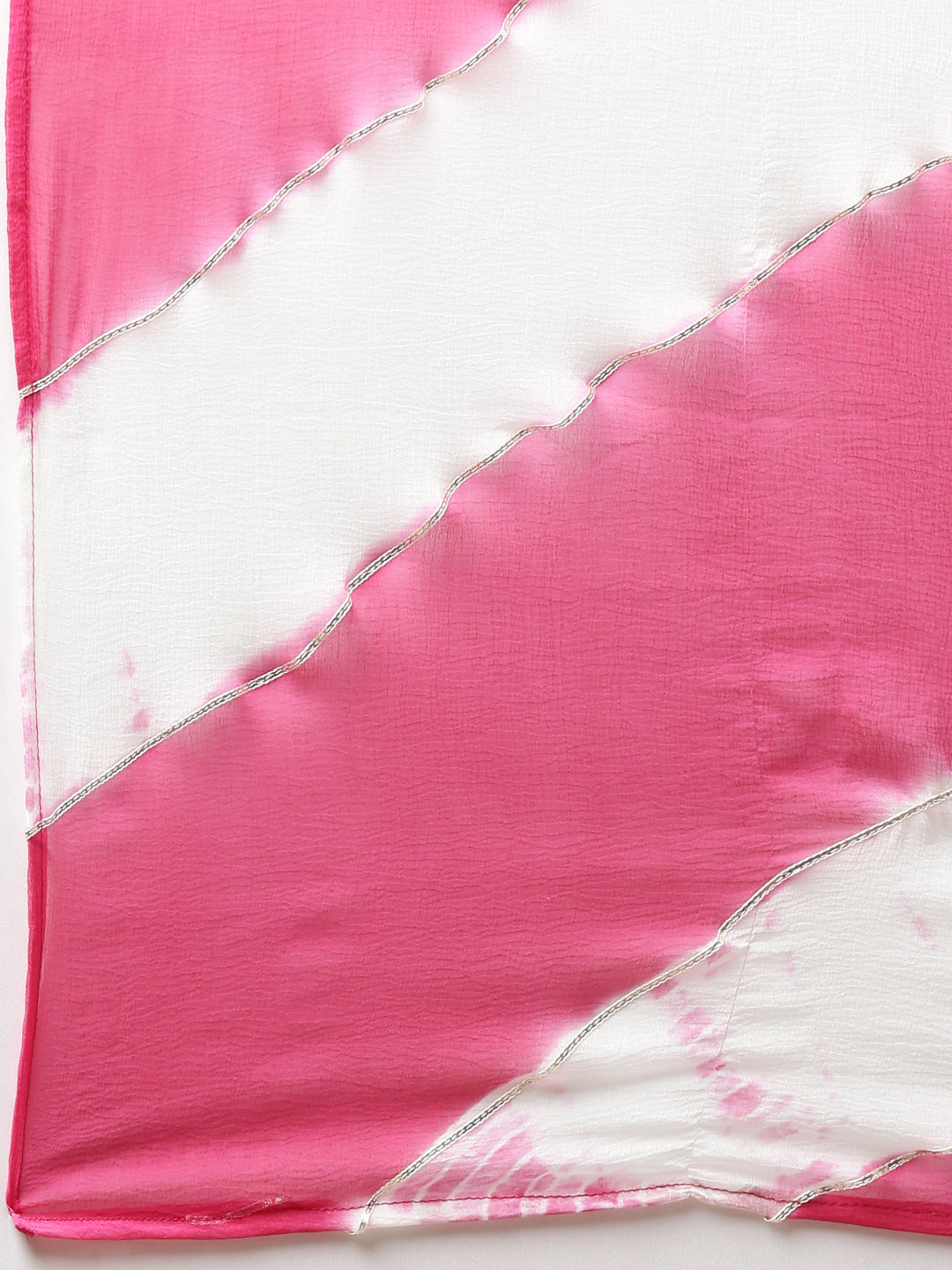 Neerus Pink printed straight kurta set with trouser and dupatta - detail view 4
