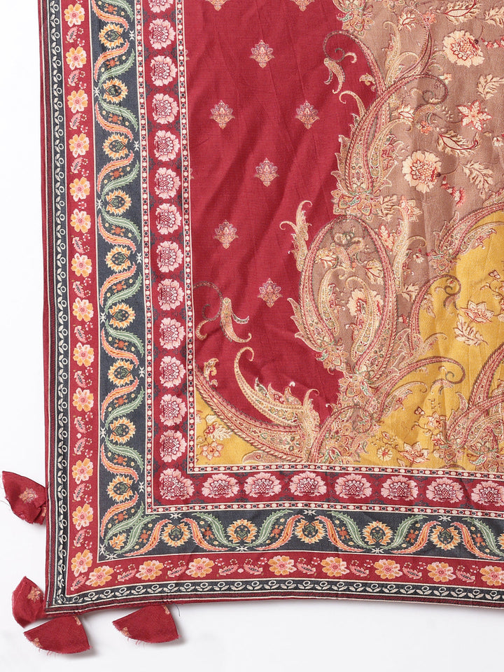 Maroon Georgette Anarkali Three Piece Set