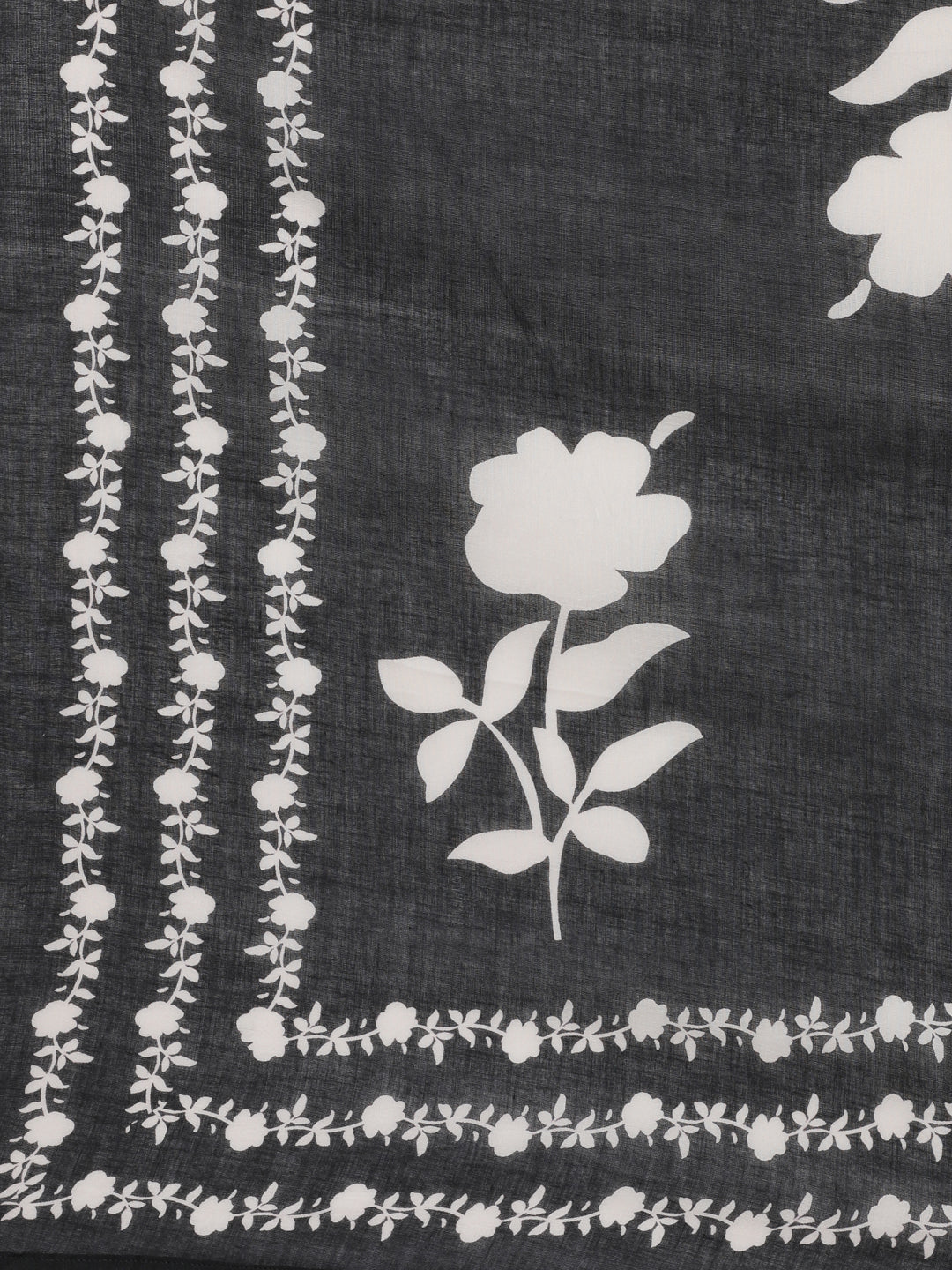 Neerus Black cotton printed suit set - detail view 3