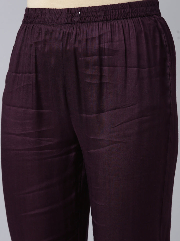 Neerus Purple printed paisley suit set - detail view 3