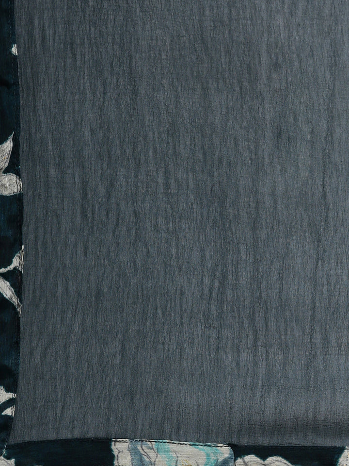 Neerus Green printed floral straight suit set - detail view 4