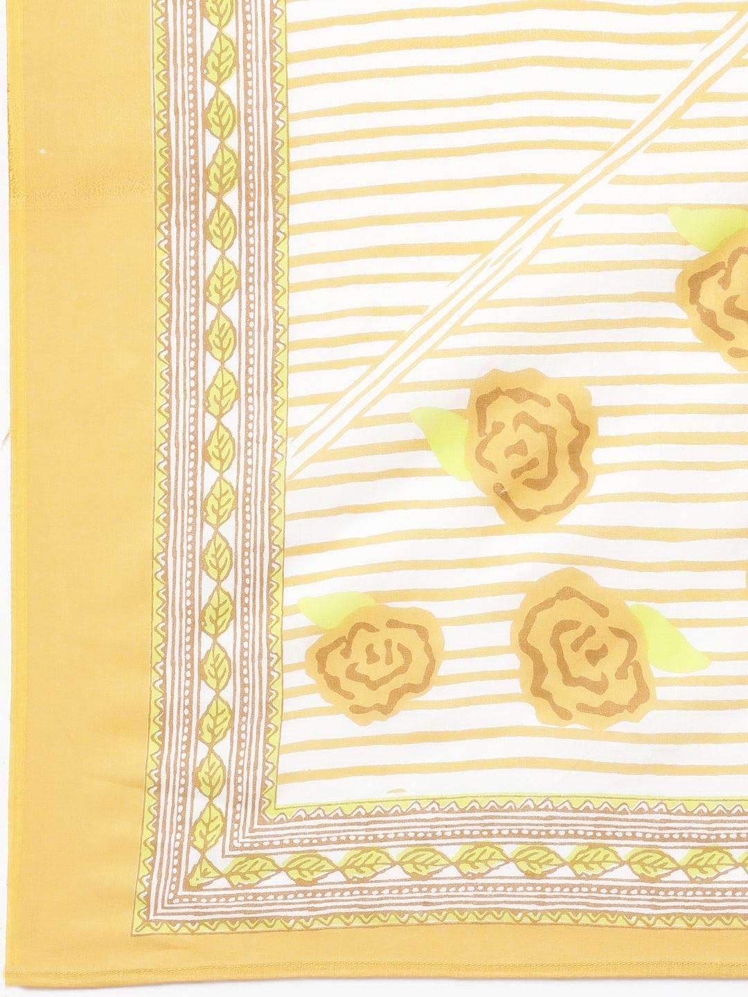 Neerus Yellow printed straight suit set - detail view 5