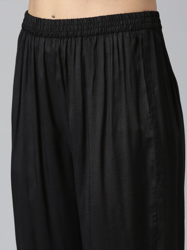 Neerus Beige Regular Straight Printed Kurta and Trousers With Dupatta