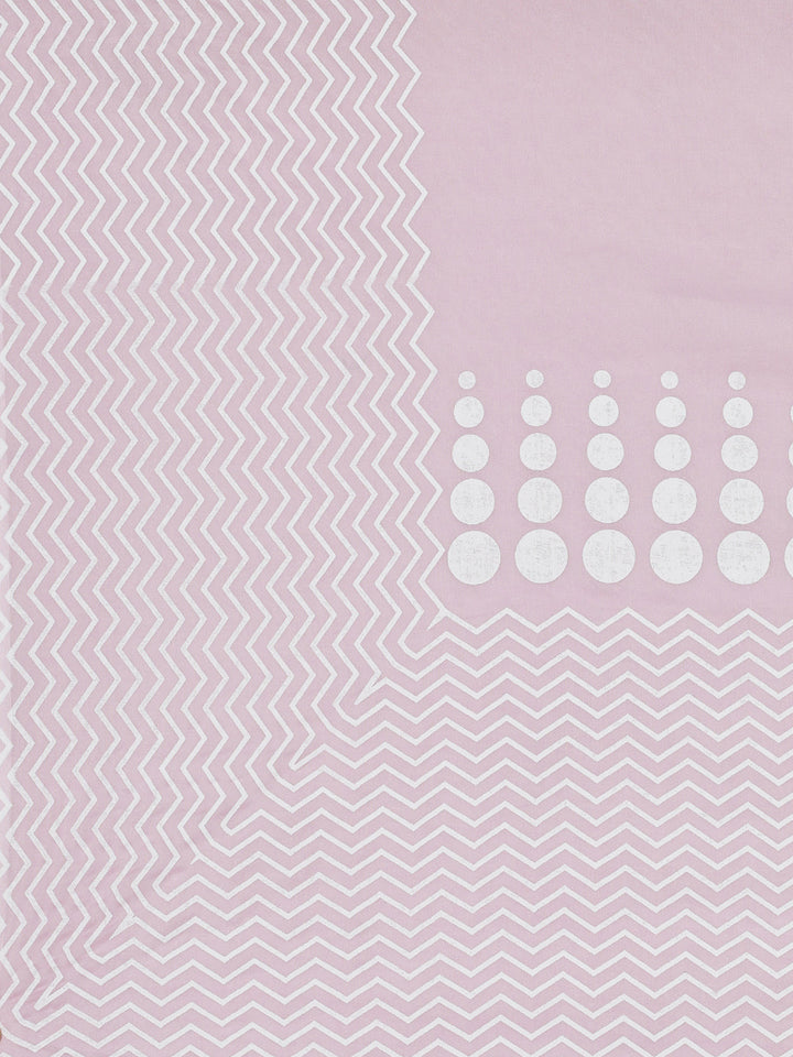 Neerus Pink Printed Anarkali Kurta and Trousers With Dupatta