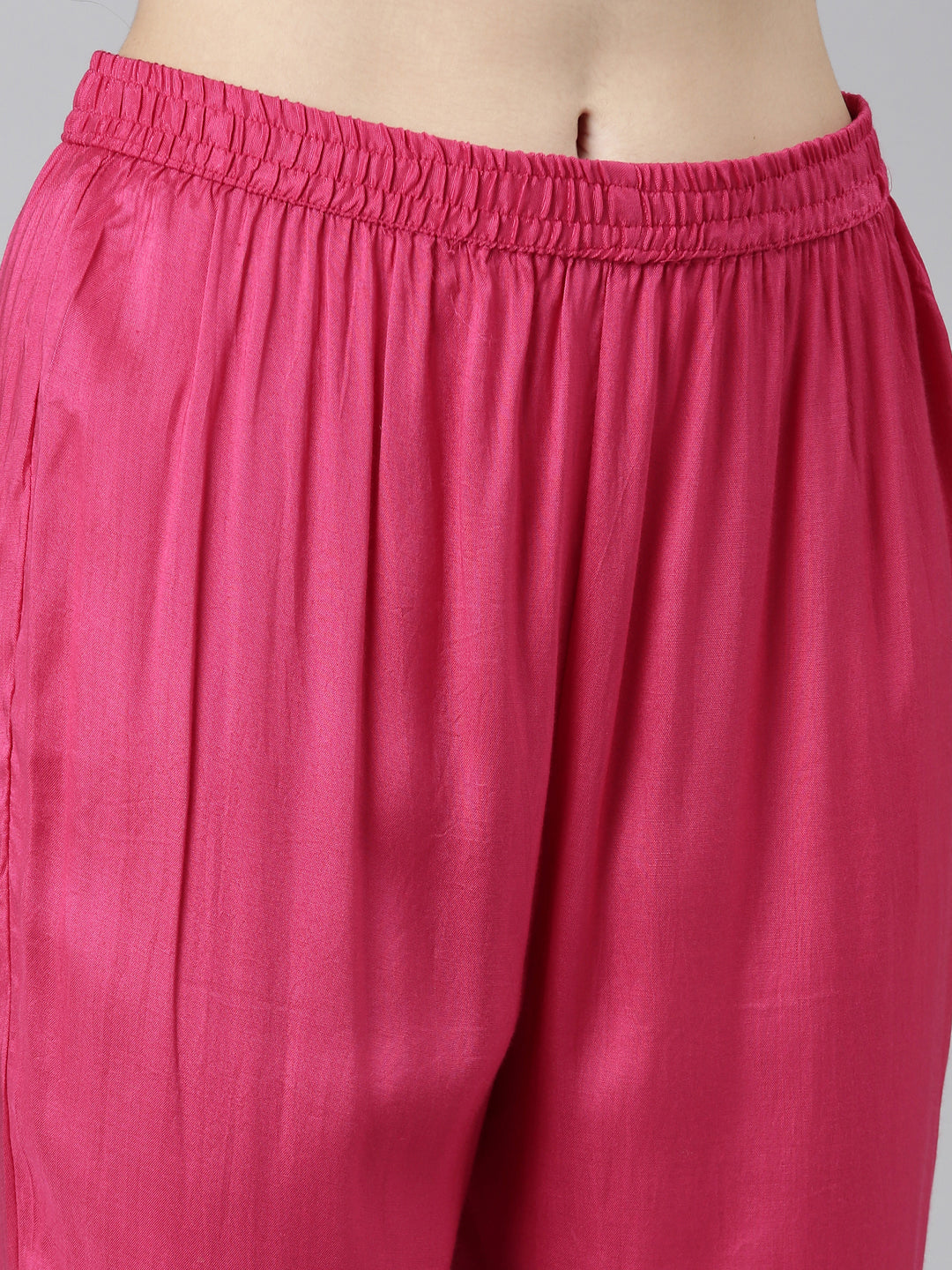 Neerus Pink shantoon printed kurta set with trousers - detail view 3