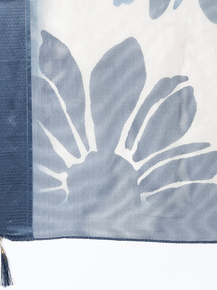 Muslin Midnight Blue embroidered Three piece suit set