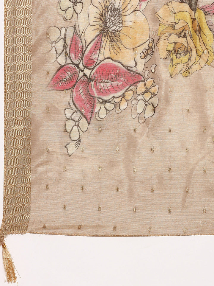 Neerus Beige modal solid suit set - detail view 5