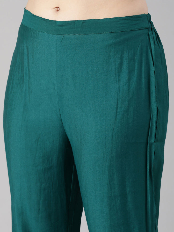 Neerus Green printed striped kurta set - detail view 3