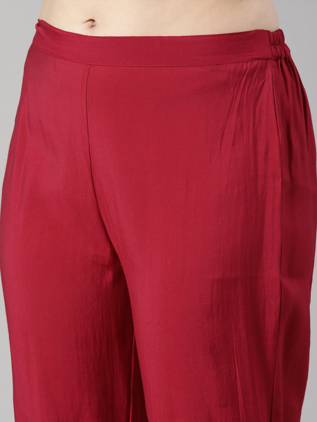 Neerus Pink printed striped kurta set with trouser - detail view 3