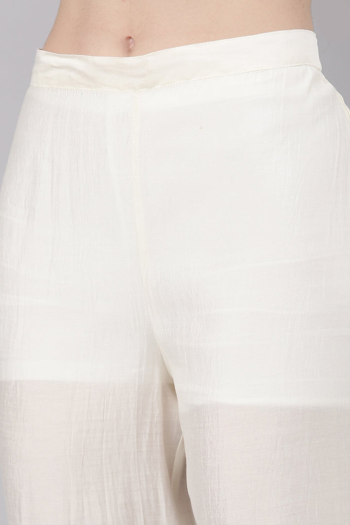 Neerus Pink modal straight kurta set with trouser - detail view 4