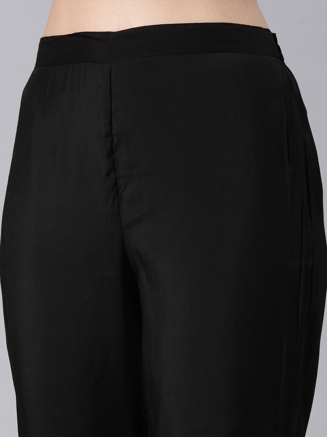 Neerus Black modal printed kurta set - detail view 4