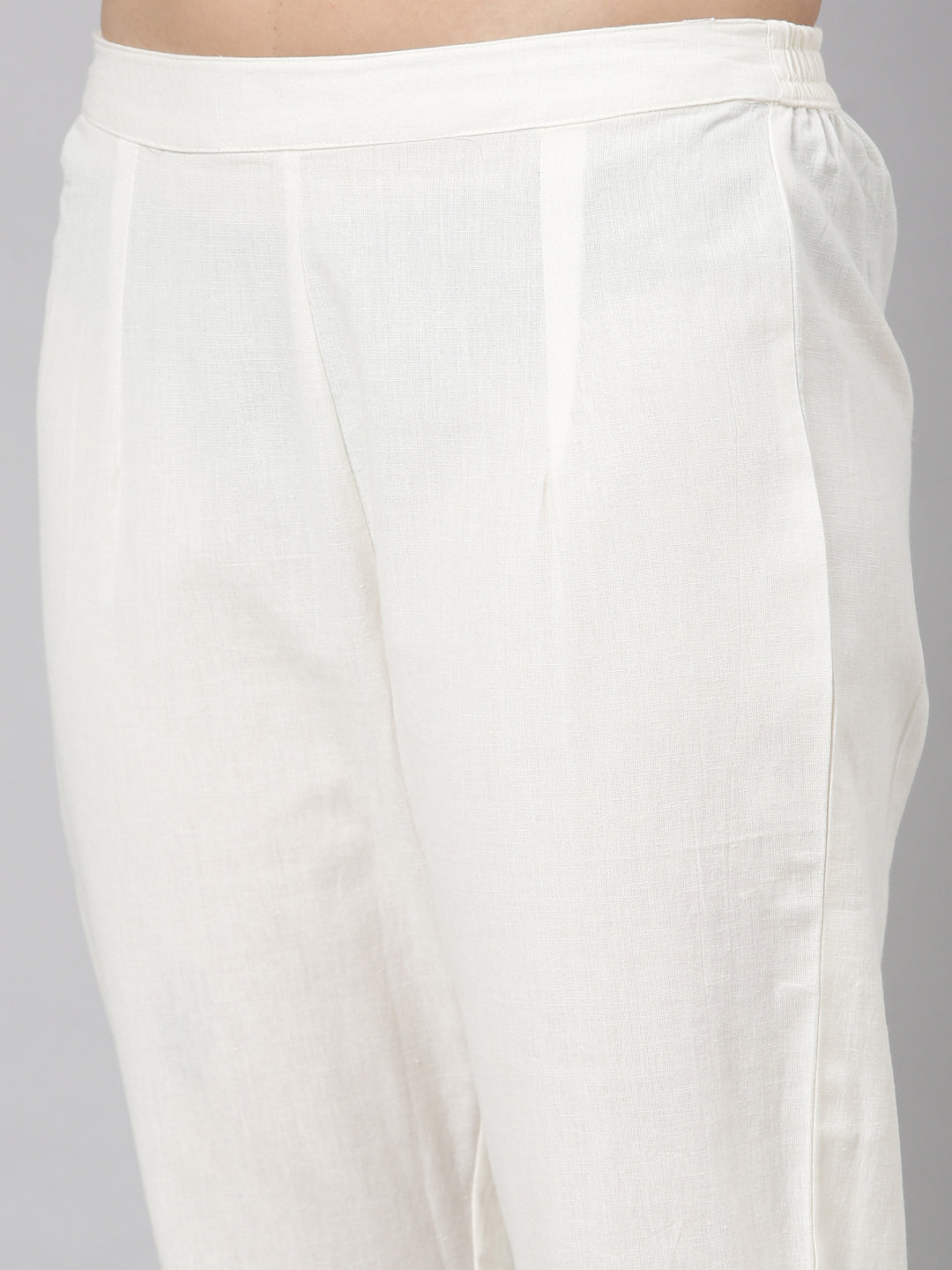 Neerus Pink cotton solid kurta set - detail view 2