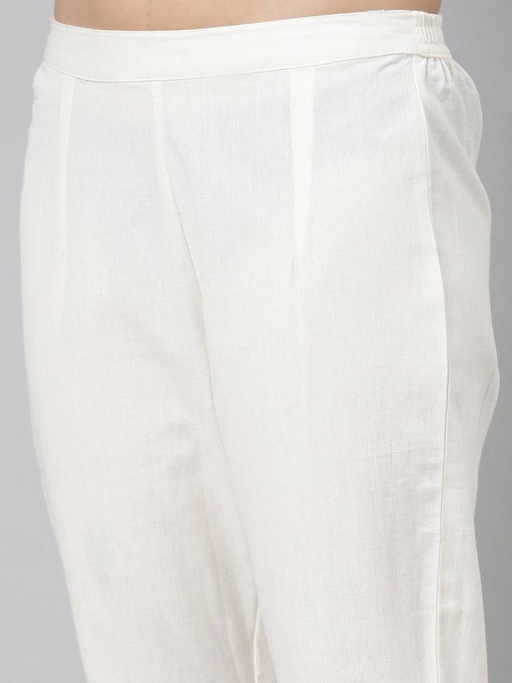 Neerus Pink cotton solid kurta set - detail view 2