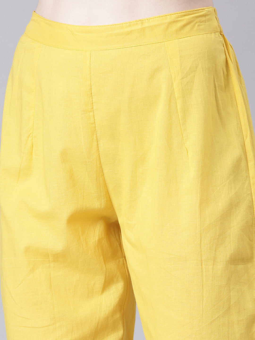 Neerus Yellow organza anarkali suit set - detail view 3