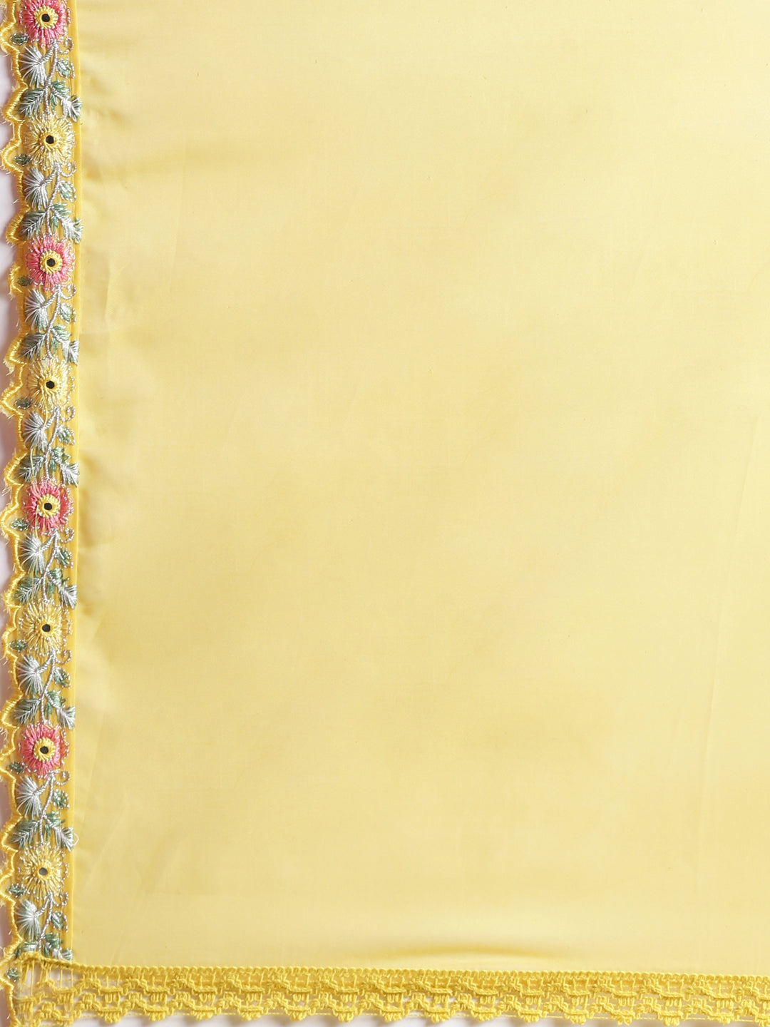 Neerus Yellow organza anarkali suit set - detail view 4
