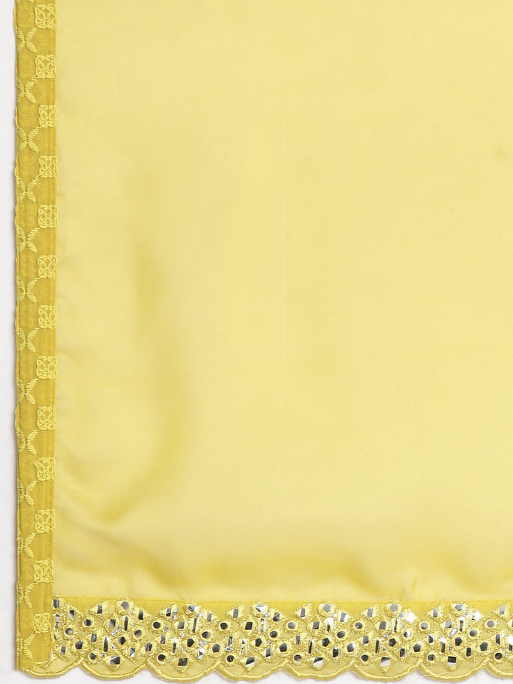 Neerus Green Embroidered Straight Kurta and Trousers With Dupatta