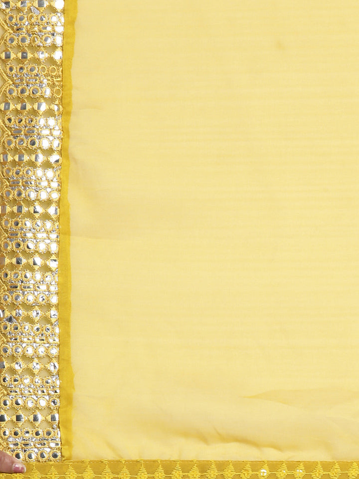 Neerus Green Solid Straight Kurta and Trousers With Dupatta