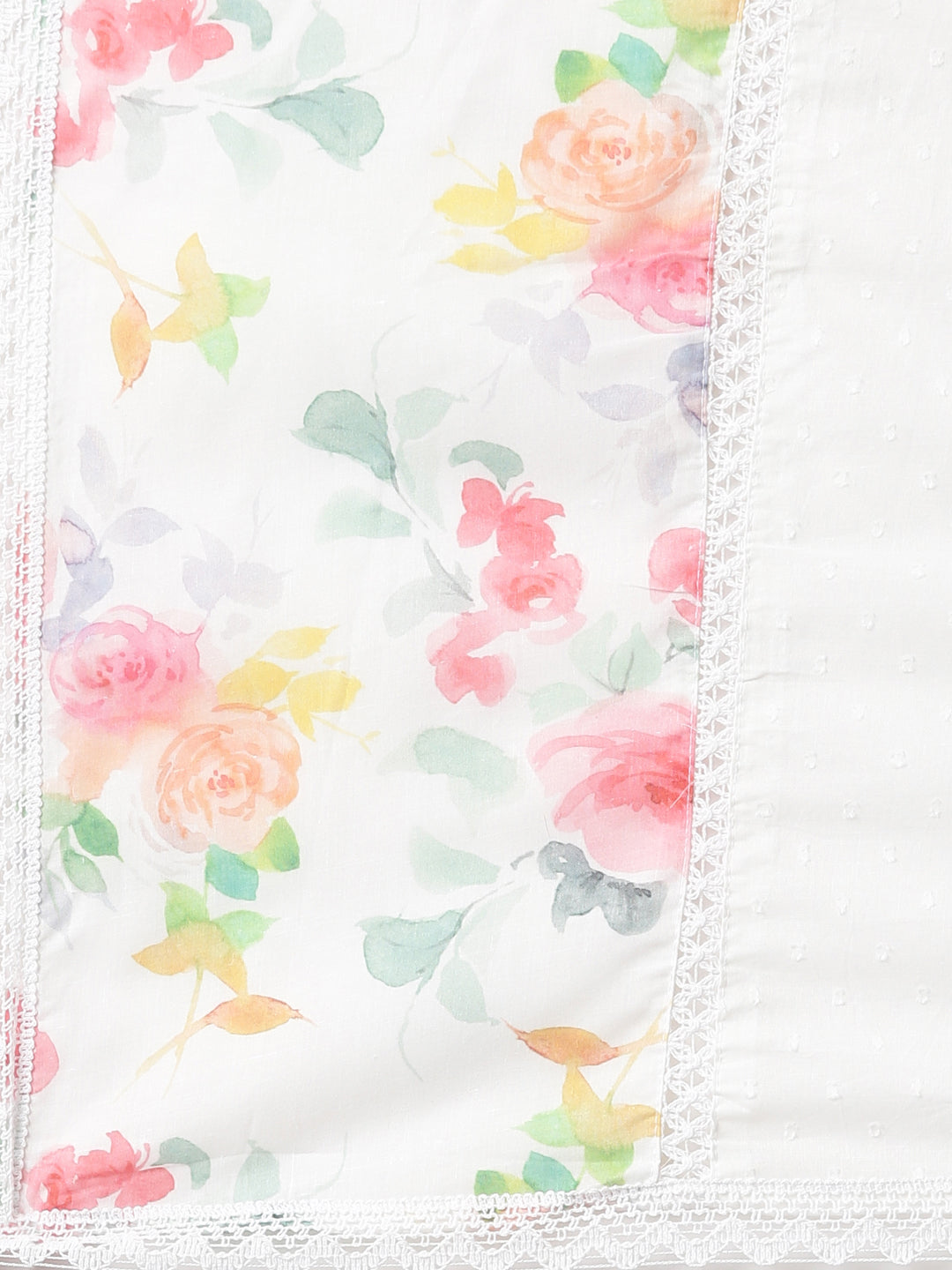 Neerus Pink floral printed anarkali kurti - detail view 3
