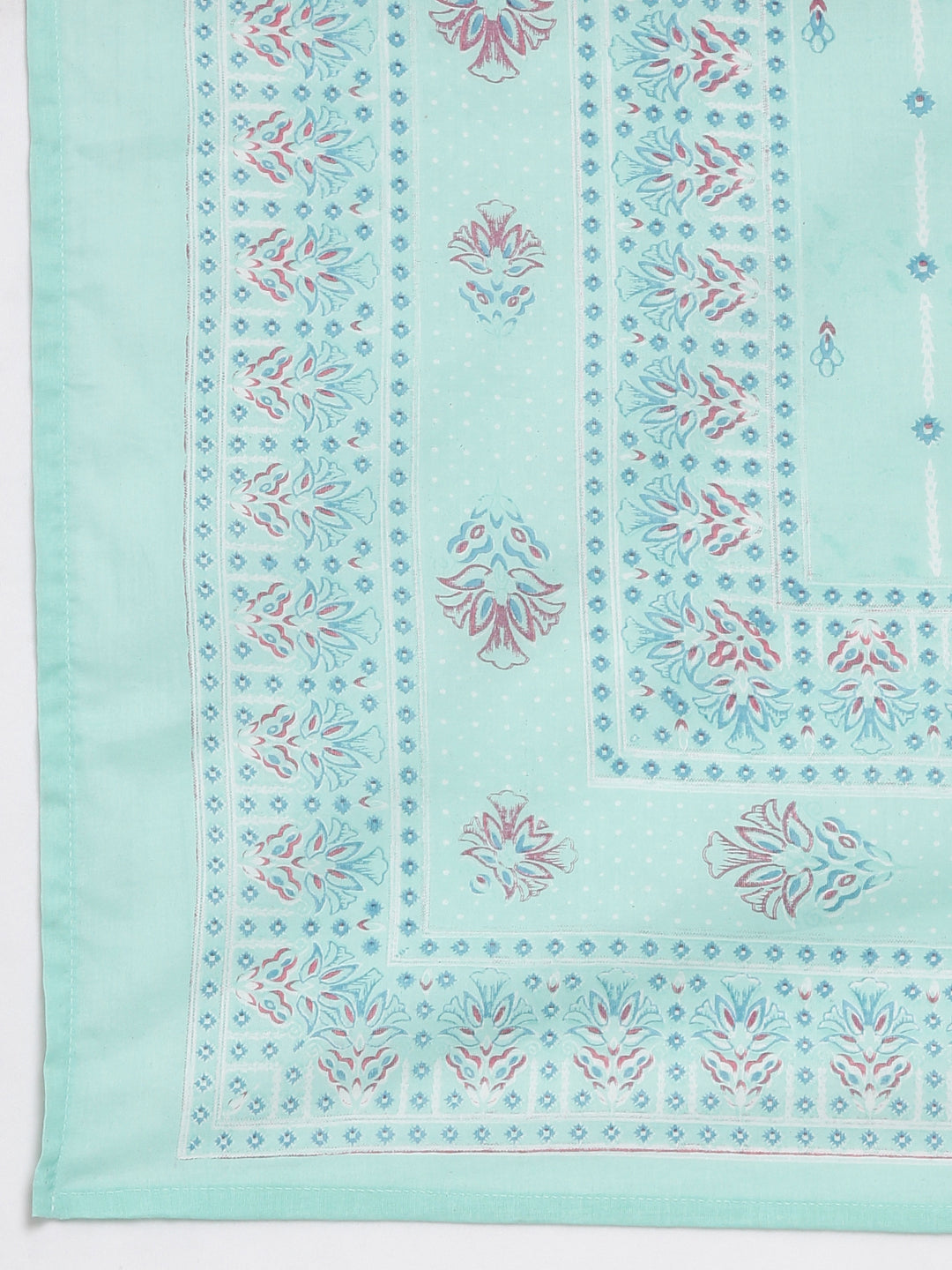 Neerus Green cotton panelled straight suit set - detail view 4