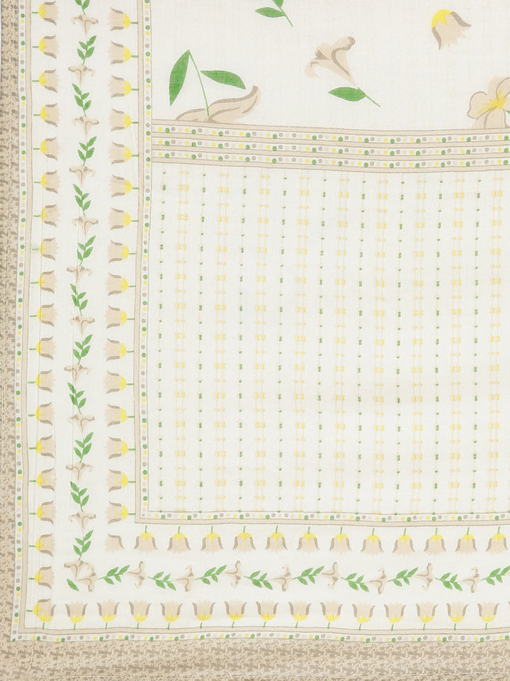 Neerus White printed straight suit set - detail view 4