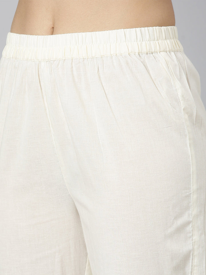 Neerus Beige cotton printed suit set - detail view 3
