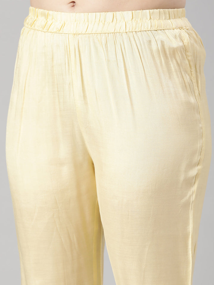 Neerus Yellow Regular Straight Floral Readymade suits