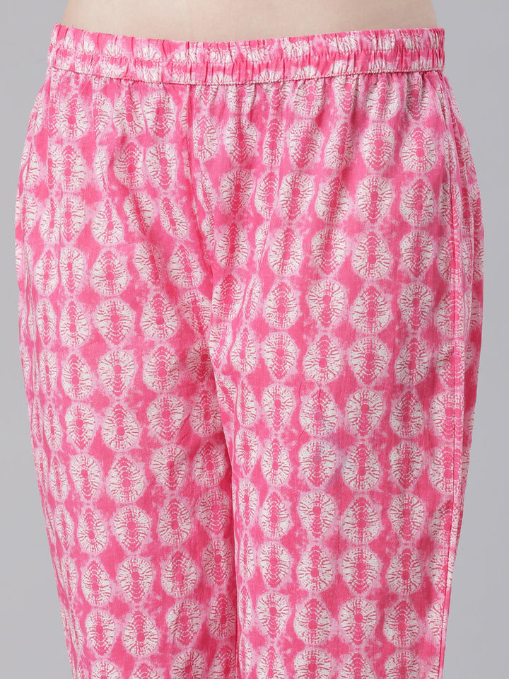 Neerus Maroon Printed Straight Kurta and Trousers With Dupatta