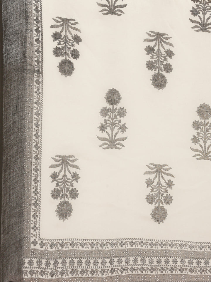 Black Chikan Anarkali Three Piece Suit Set