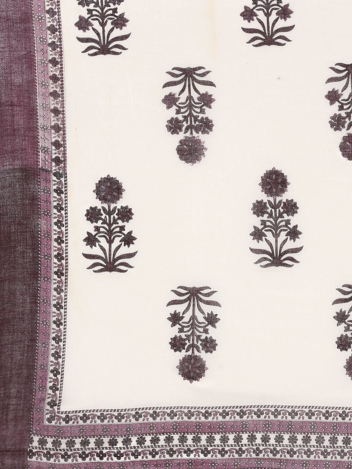 Neerus Purple chikankari anarkali suit set - detail view 5