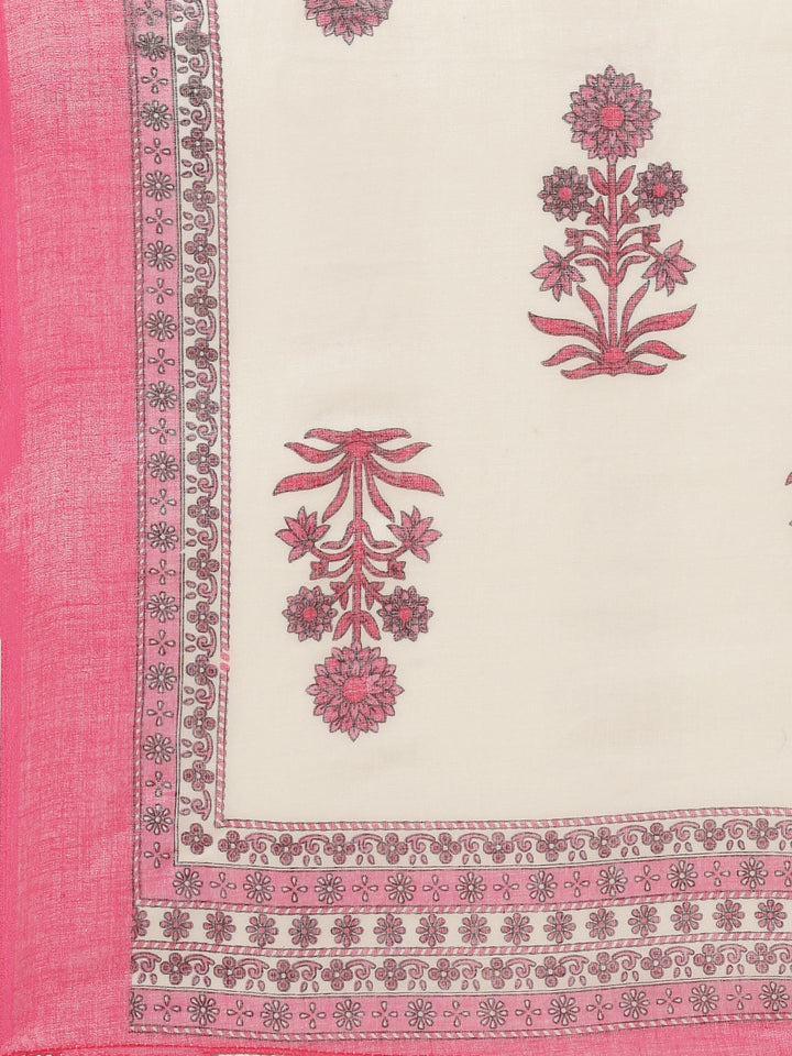 Pink Chikan Anarkali Three Piece Suit Set