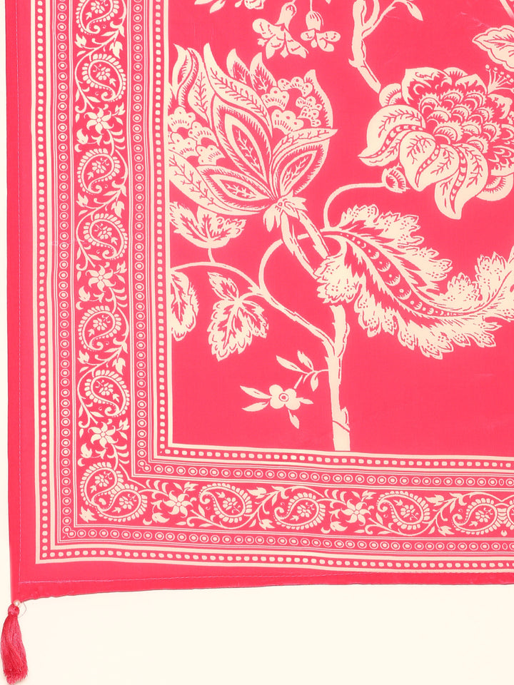 Neerus Pink crepe hand embroidered suit set - detail view 4