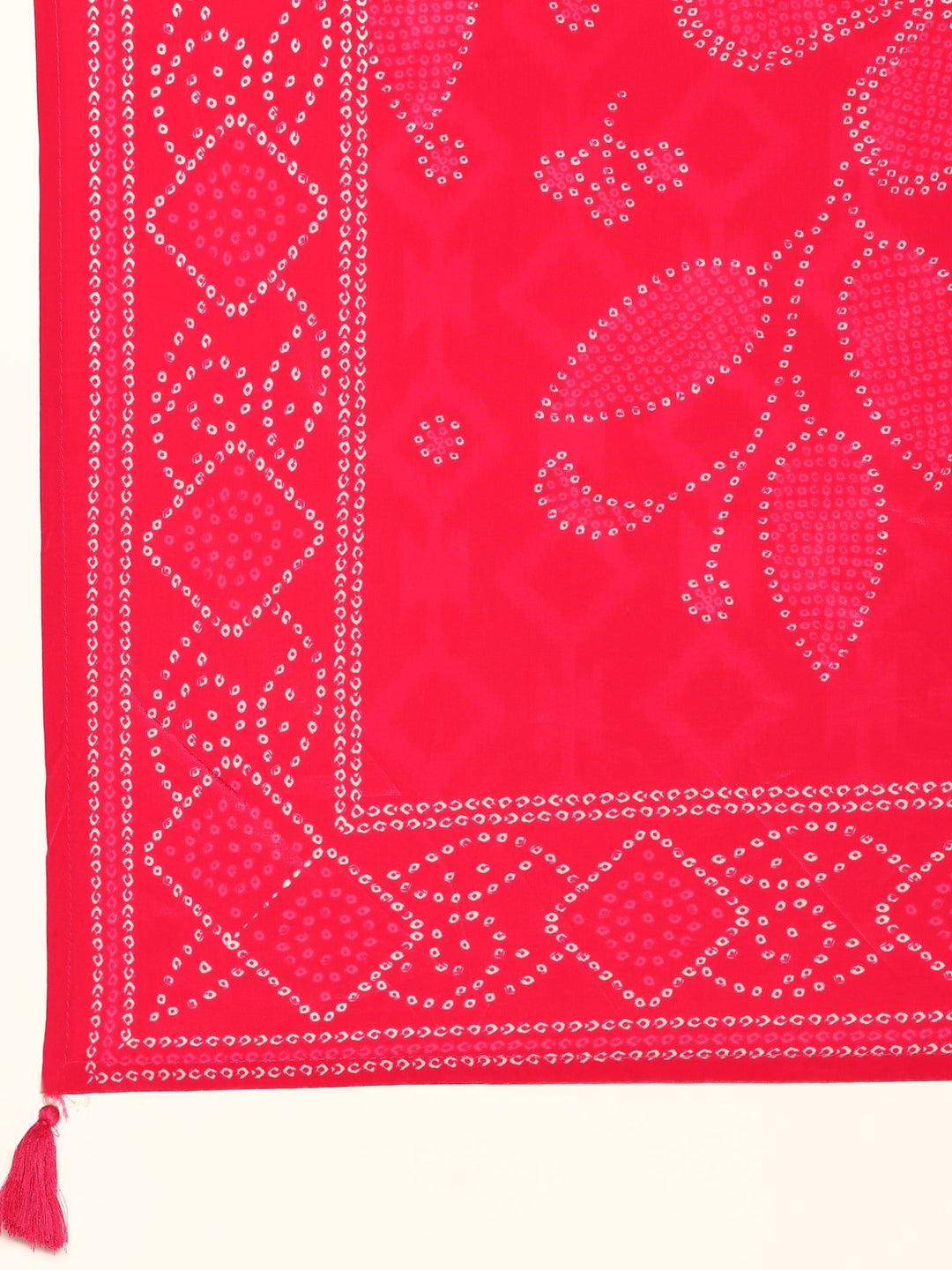 Neerus Pink crepe mirror work bandhani suit set - detail view 4
