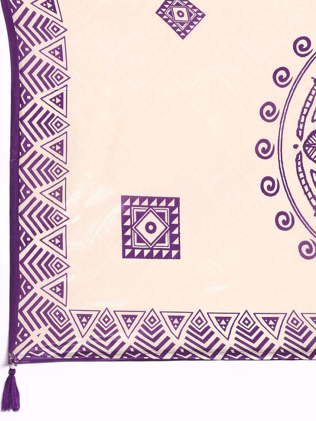 Neerus Purple crepe printed suit set - detail view 5