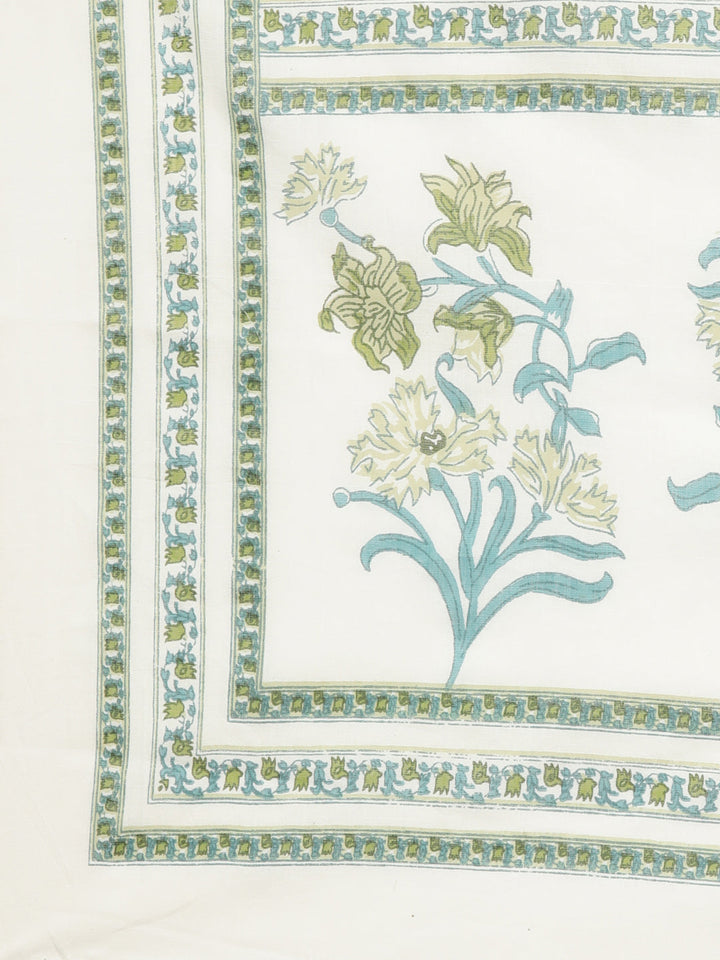 Neerus Green Regular Straight Floral Kurta And  Trousers With Dupatta