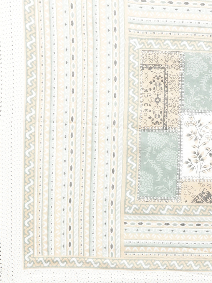 Neerus Beige panelled straight suit set colourblocked - detail view 4