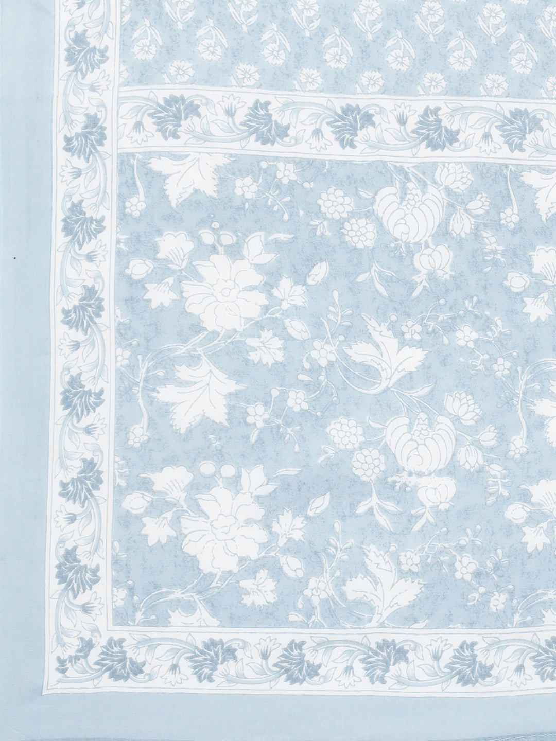 Neerus Blue cotton printed straight suit set - detail view 5