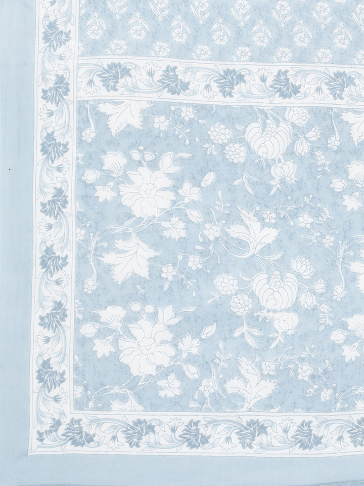 Neerus Blue cotton printed straight suit set - detail view 5