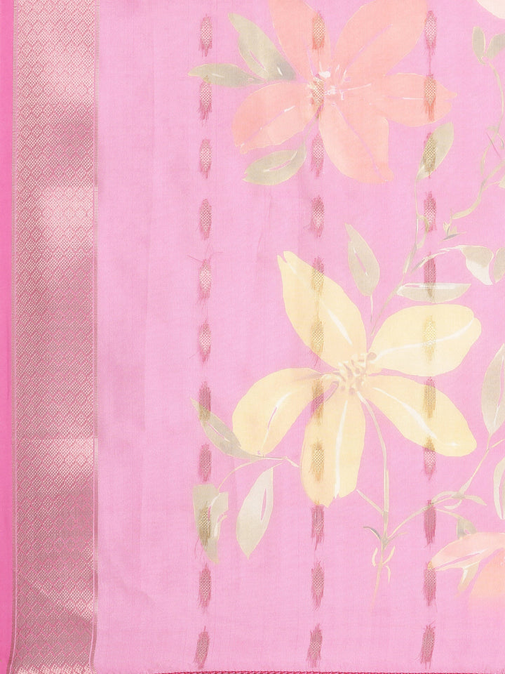 Neerus Pink Solid Straight Kurta and Trousers With Dupatta