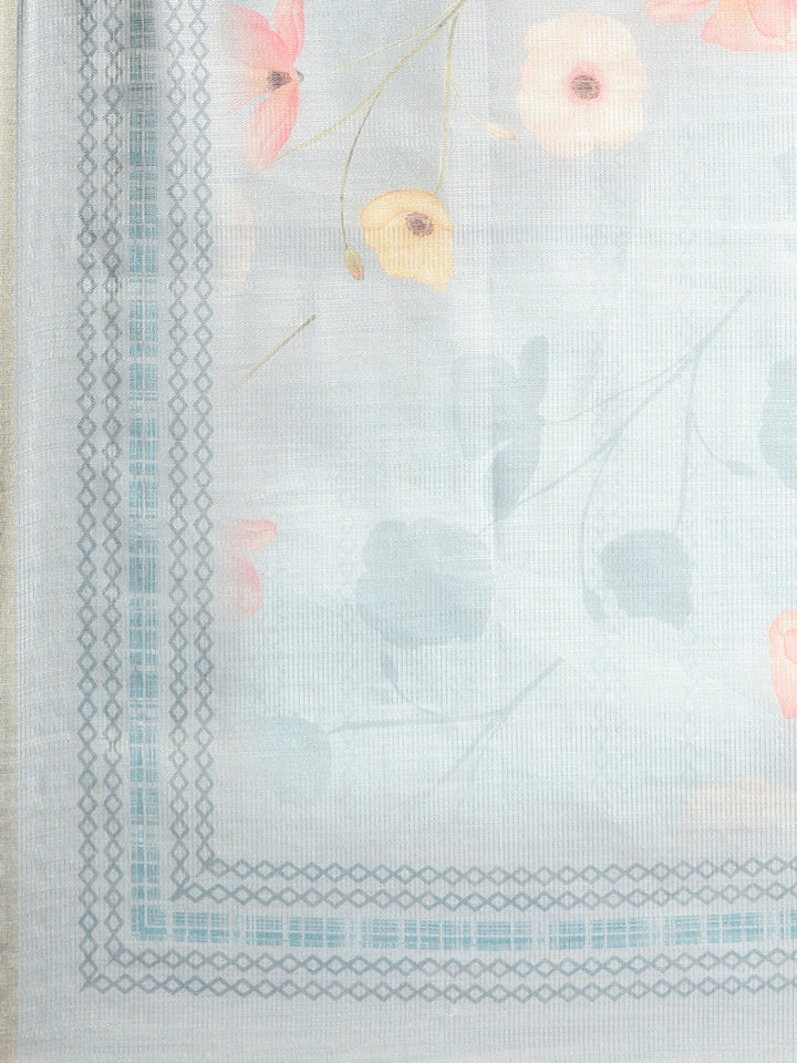 Neerus Mint Printed Straight Kurta and Trousers With Dupatta