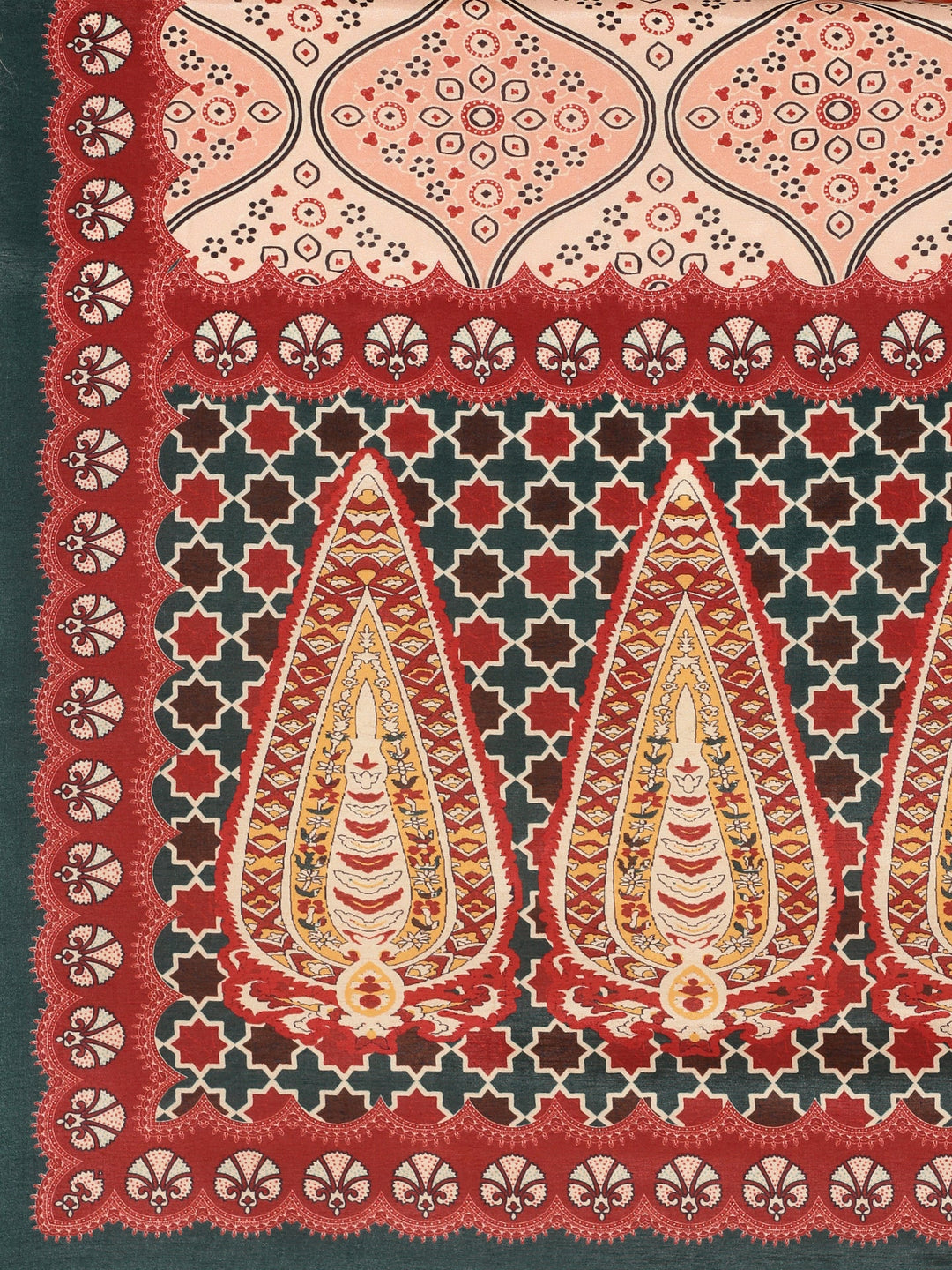 Neerus Blue crepe printed suit set - detail view 5